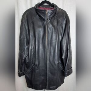 Liz Claiborne WOMAN 3/4 black soft leather cuff sleeve jacket XL